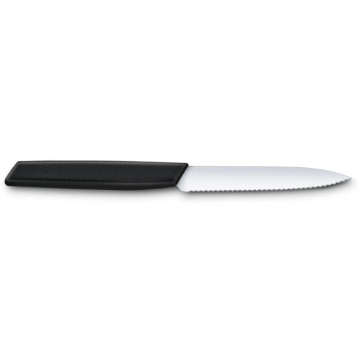 Кухонный нож Swiss Modern Paring  10см волн. с черн.ручкой
