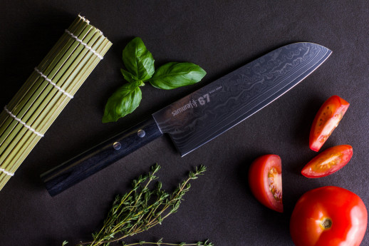 Нож кухонный Samura 67 Damascus Сантоку, 175 мм, SD67-0094P