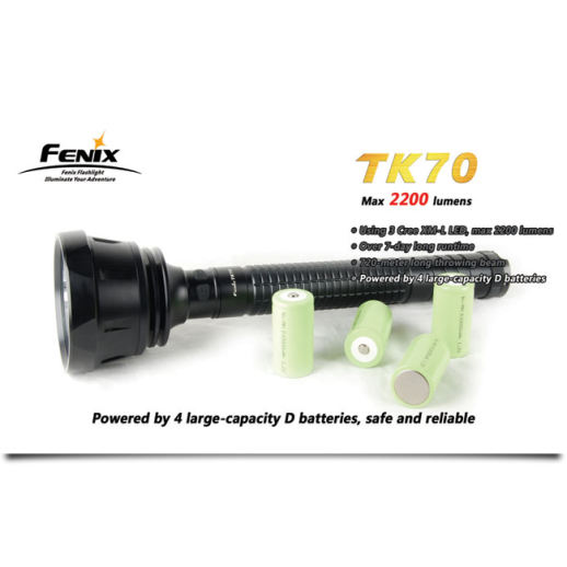 Пошуковий ліхтар Fenix TK70 3X, сірих XM-L LED, 2200 люмен
