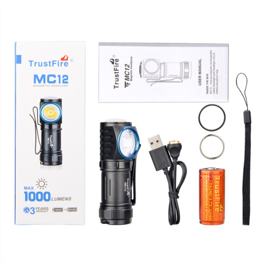 Ліхтар налобний TrustFire MC12 Headlamp, чорний