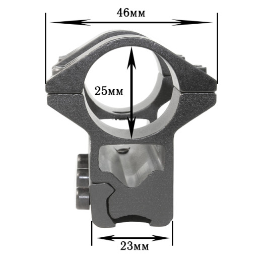 Кріплення на зброю для ліхтаря 2x25mm Ring (планка Вівера 10 мм)