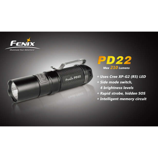 Карманный фонарь Fenix PD22, черный, CREE XP-G2 LED R5