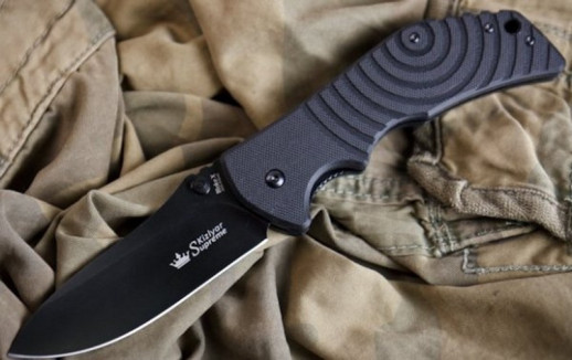 Нож Kizlyar Supreme Bloke-X черный, сталь D2
