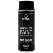 Краска маскировочная аэрозольная RecOil. Цвет – черный. Объем – 400 мл