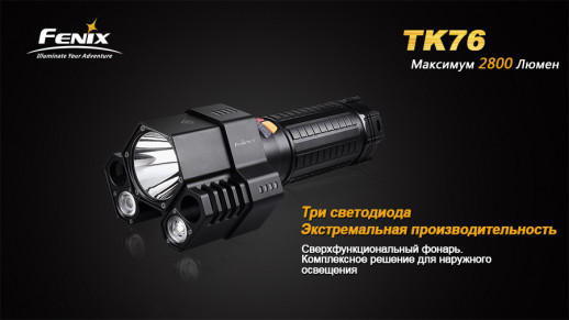 Сверхмощный фонарь Fenix TK76 2xXM-L2 (U2), 1xXM-L2 (T6) (витринный образец)