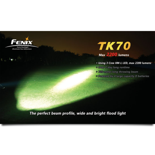 Поисковый фонарь Fenix TK70 3x , серых XM-L LED, 2200 люмен