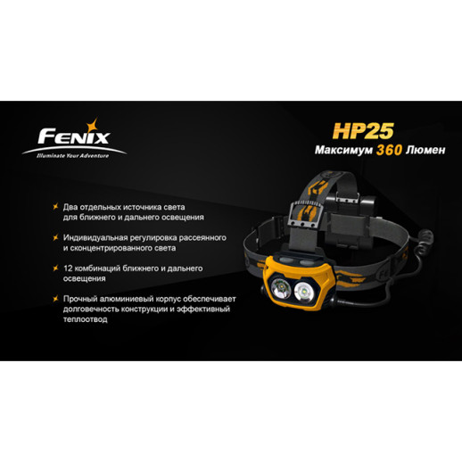 Налобный фонарь Fenix HP25 Cree XP-E, серый