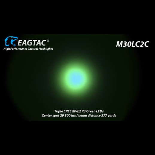 Тактический фонарь Eagletac M30LC2C 3*XP-E2 , зеленый, R3 (750 Lm)