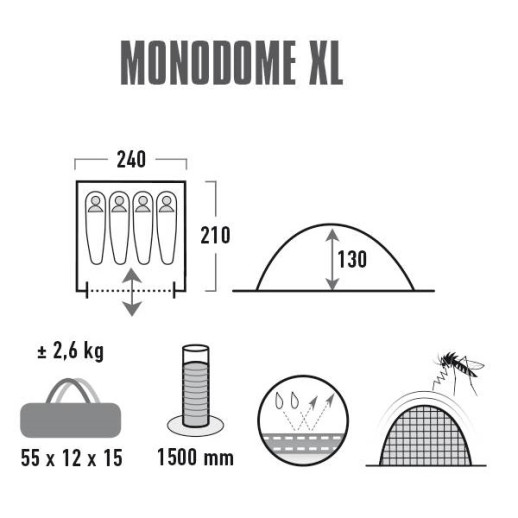 Палатка High Peak Monodome XL 4 (Pearl)