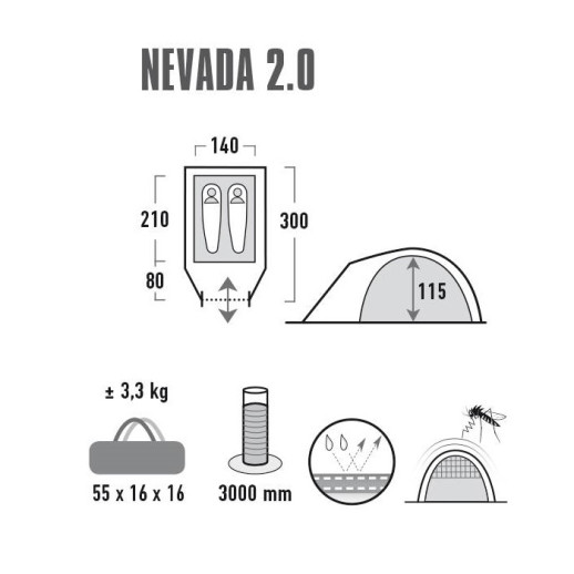 Палатка High Peak Nevada 2.0 (Nimbus Grey)