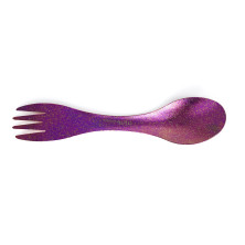 Ложка-вилка титанова 2 в 1 TiTo Titanium-рожева з мішечком