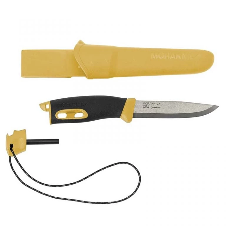 Ніж туристичний Morakniv Companion Spark Yellow 13573, нержавіюча сталь, кресало, жовтий