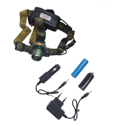 Ліхтар налобний Police 6616-T6, Motion Sensor, ЗП 220/12V, 1x18650, zoom