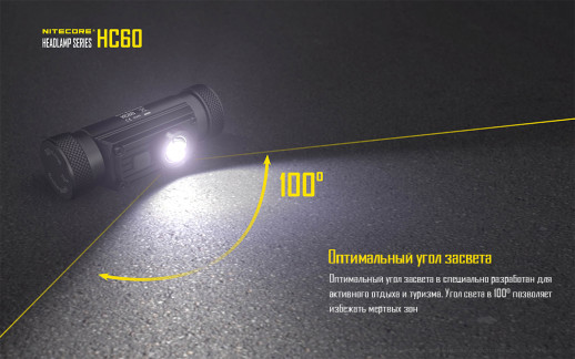 Налобний ліхтар Nitecore HC60 Cree XM-L2 U2