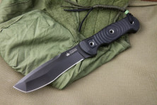 Ніж Kizlyar Supreme Vendetta чорний, сталь AUS8, чорні піхви