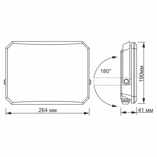 Прожектор VIDEX F3 100W 5000K 220V Black (VLE-F3-1005B)