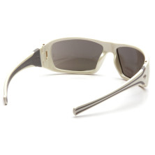 Окуляри Pyramex GOLIATH White (silver mirror) дзеркальні чорні в білій оправі