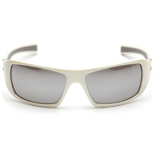 Окуляри Pyramex GOLIATH White (silver mirror) дзеркальні чорні в білій оправі