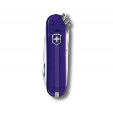 Нож-брелок Victorinox Classic SD Transparent Colors Persian Indigo (0.6223.T29G) 7 функций, 58 мм, Gift Box