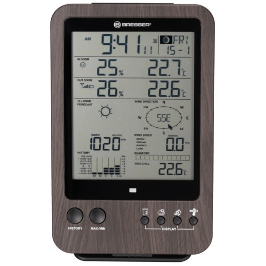 Метеостанція Bresser Weather Center 5-in-1 WTW, коричнева, (7002512)