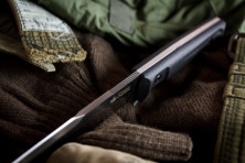 Ніж Kizlyar Supreme Delta сатин, сталь AUS8, Камо піхви