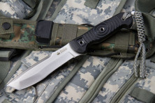 Ніж Kizlyar Supreme Vendetta сатин, сталь AUS8, Камо піхви