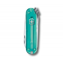 Нож-брелок Victorinox Classic SD Transparent Colors Tropical Surf(0.6223.T24G) 7 функций, 58 мм, Gift Box