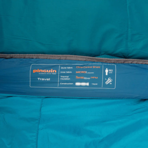 Спальний мішок Pinguin Travel PFM (13/9°C), 190 см - Right Zip, Khaki (PNG 241440)