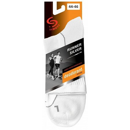 Термошкарпетки InMove Runner Deodorant білий з світло-сірим