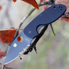 Ніж Spyderco Efficent Black Blade, полусеррейтор (C216GPSBBK)