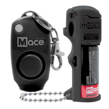 Набір Mace: особистий сигнальний брелок + кишеньковий перцевий балончик 12 г, чорний