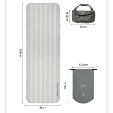 Матрац надувний одинарний Naturehike CNK2450WS034, 95 мм, із мішком для надування, коричневий