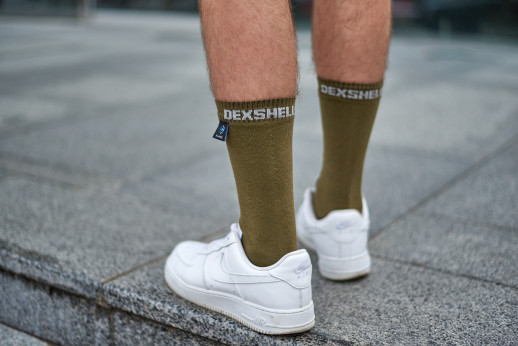 Водонепроникні шкарпетки Dexshell Ultra Thin Crew, Хакі /Сірий XL