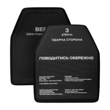 Комплект бронеплит поліетиленових Ukrarmor 3 класу. Вага 2.76 кг. Розмір M (25х30 см.) комплект