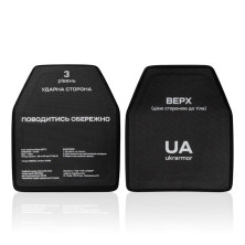 Комплект бронеплит поліетиленових Ukrarmor 3 класу. Вага 2.76 кг. Розмір M (25х30 см.) комплект