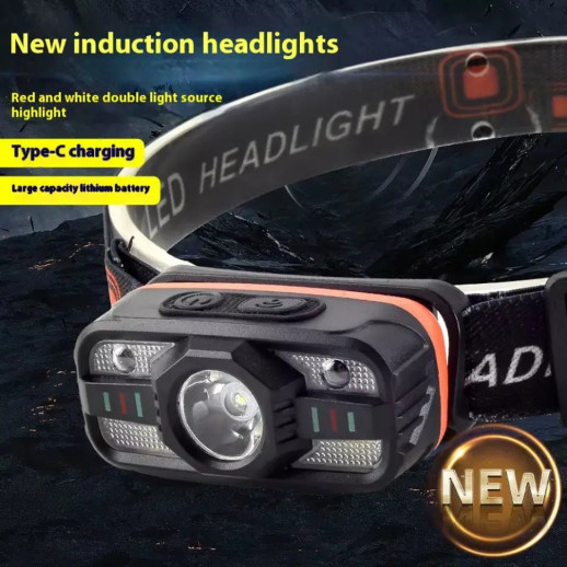 Ліхтар налобний Police WH-0188-XPE+SMD, Motion Sensor, Li-Ion акумулятор, ЗП Type-C