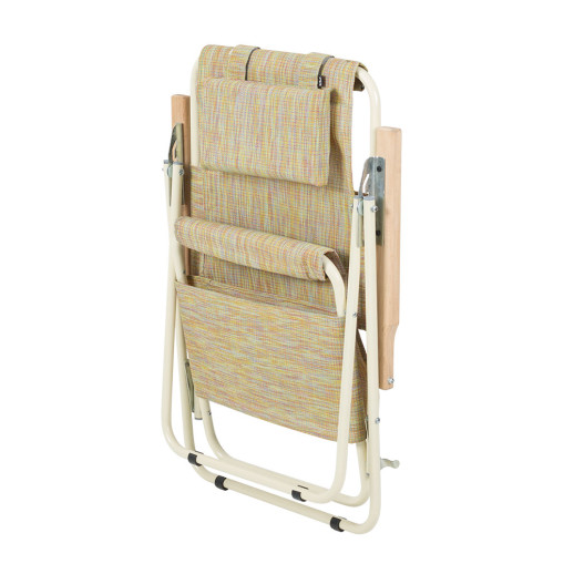 Складне крісло-шезлонг Vitan ясен, d 20мм (текстилен Помаранчевий)