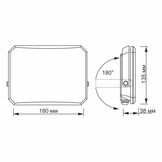 Прожектор VIDEX F3 50W 5000K 220V Black (VLE-F3-0505)