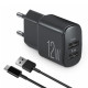 Мережевий зарядний пристрій Brevia ePower 12W 2xUSB-A + Cable USB-A to USB-C 1m
