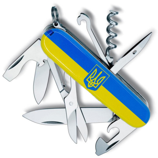 Ніж Climber Ukraine 91мм/14функ/Герб на прапорі гориз.