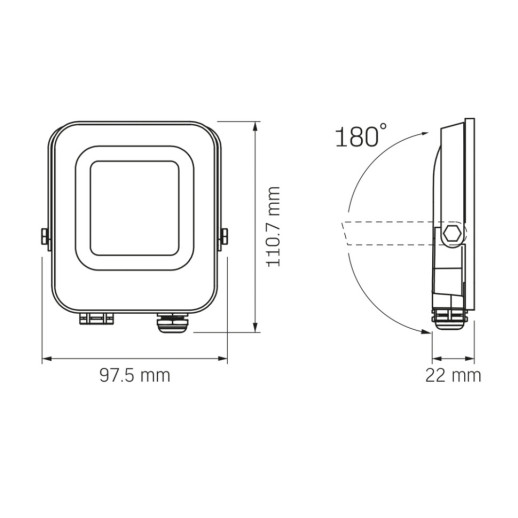 Прожектор VIDEX F3e 1000Lm 5000K AC/DC 12-48V
