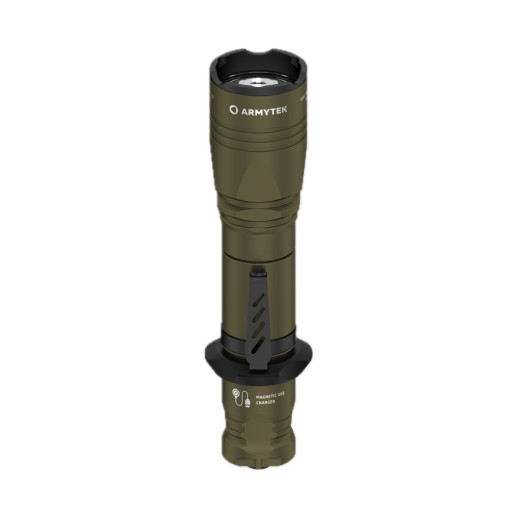 Ліхтар Armytek Dobermann Pro Olive v3.5 Magnet USB Warm (тепле світло)