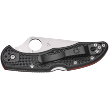 Ніж Spyderco Delica 4, Thin Red Line, напівсерейтор black (C11FPSBKRD)