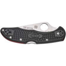 Ніж Spyderco Delica 4, Thin Red Line, напівсерейтор black (C11FPSBKRD)