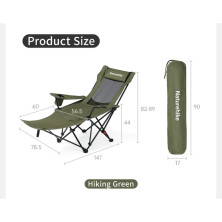 Крісло-шезлонг складане Naturehike CNK2550JJ023 Nightfall T05, сталь, хакі