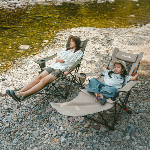 Крісло-шезлонг складане Naturehike CNK2550JJ023 Nightfall T05, сталь, хакі