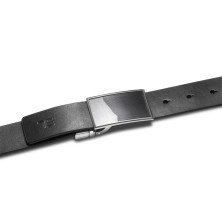 Ремінь чоловічий шкіряний Semi Line Black/Blue (P8234-0 L)