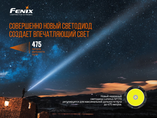 Ліхтар Fenix TK20R V2. 0 (Luminus SFT70, ANSI 3000 лм, 21700)