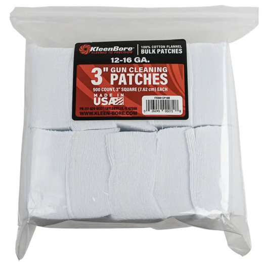 Патч для чищення KleenBore кал. 12-16. Бавовна. 500 шт
