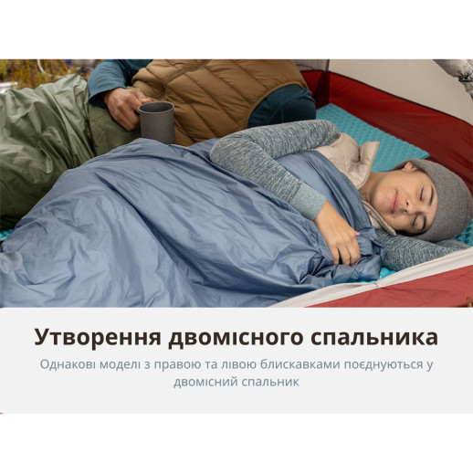 Спальник надлегкий Naturehike Summer LW180 NH21MSD09 правий, (15°C), p-p XL, зелений